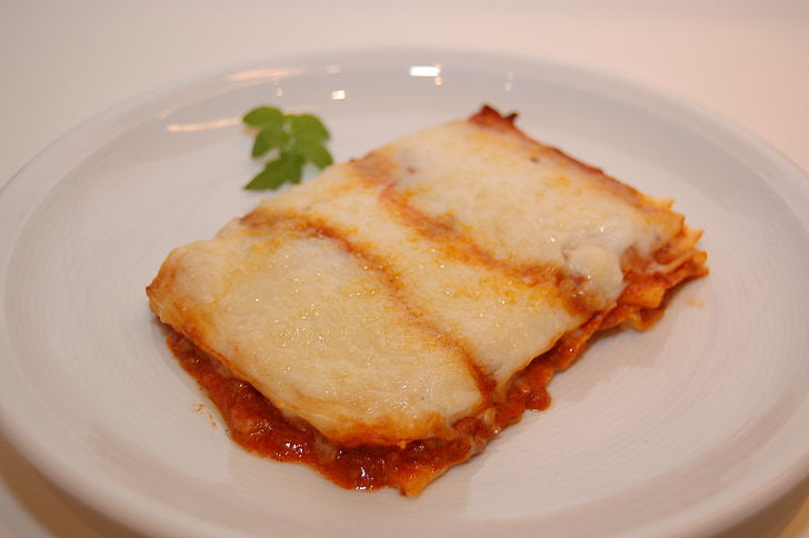 lasagna, tésztából készült étel, főétel, olasz, élelmiszer, lemez, ínyenc