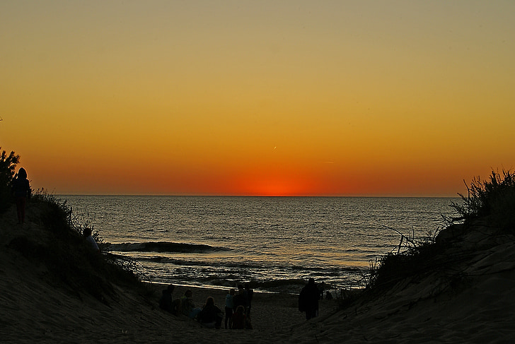 tramonto, mare, cielo, la costa, West orange, spiaggia, acqua