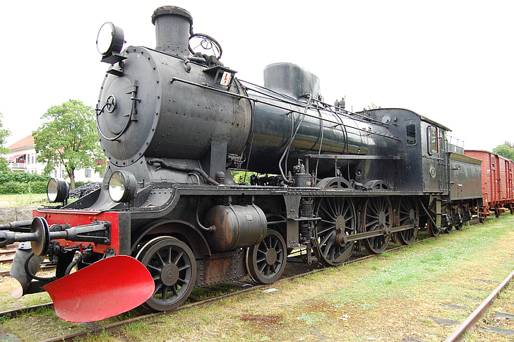 vieux, train, locomotive à vapeur