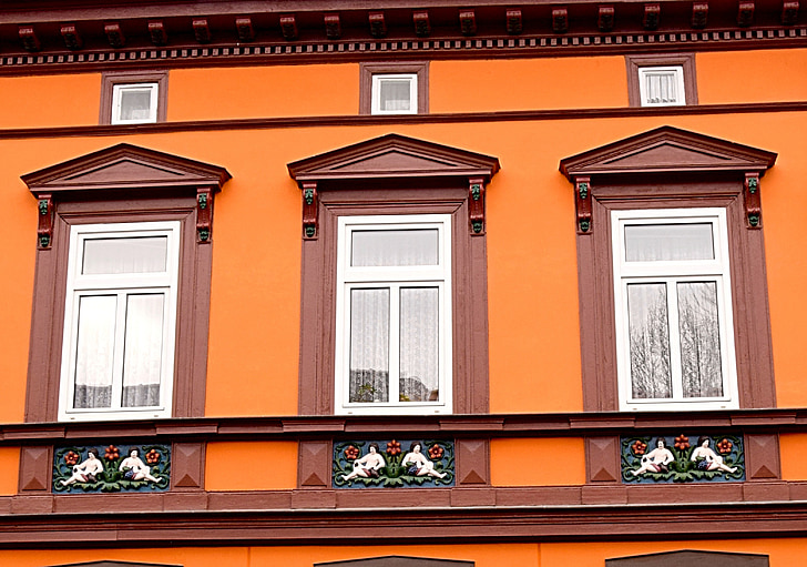 série de fenêtre, bijoux de façade, chiffres, fenêtre de, architecture, façade, l’Europe