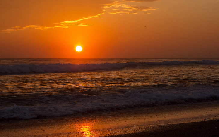 Západ slunce, Surf, pláž, Já?, přímořská krajina, oceán, soumraku