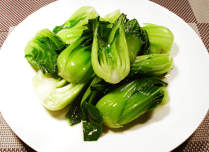 premier plat vert de shanghai, cuillère à soupe de plat, nourriture de terrier bleu, plat petit tang