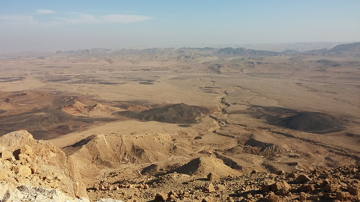 ørken, Krateret, Negev, Israel, landskab, Canyon, natur
