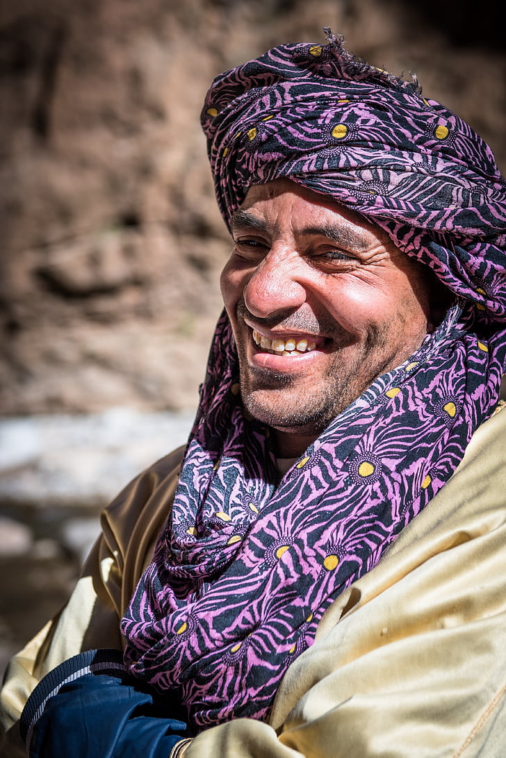 Marocký, ľudské, muž, tvár, portrét, vedúci, muži