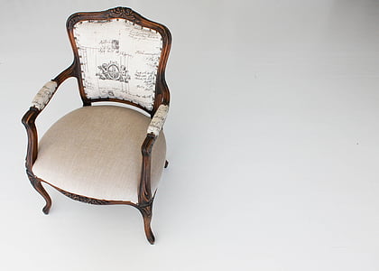 cadira, mobles, fusta, blanc, seient, estil, fusta