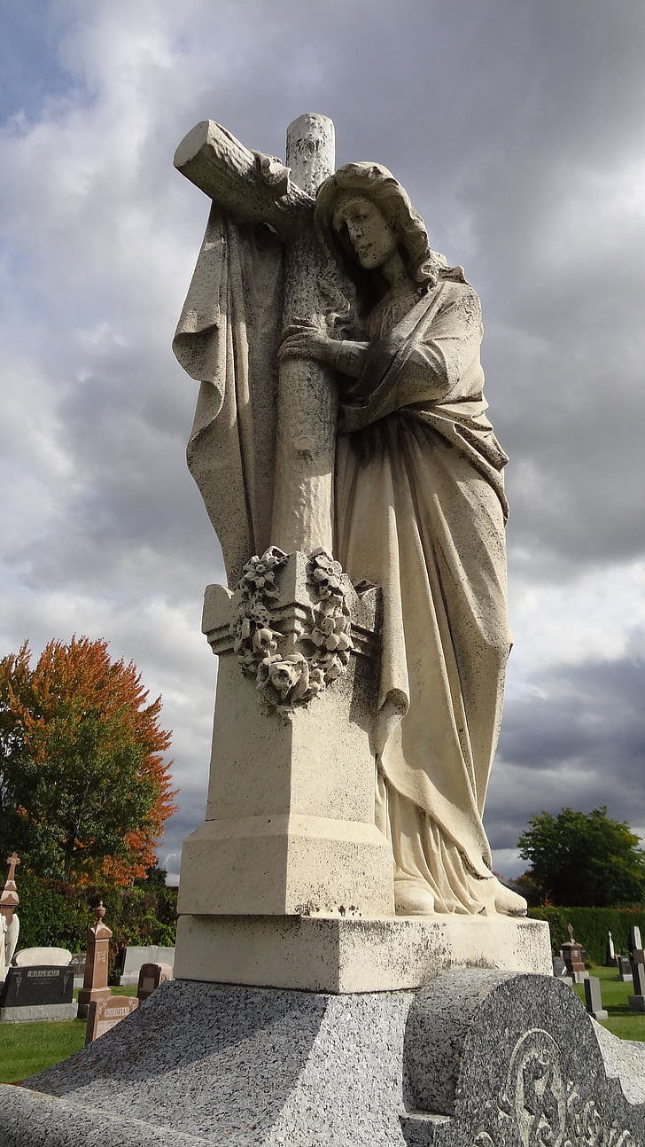 kors, Mary, monument, kirkegården