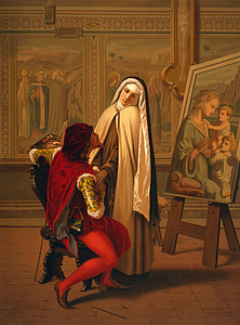 émulsion, oeuvre, peinture, nonne, amour ou obligation, 1873, Gabriele castagnola