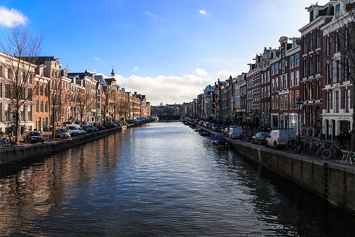 Amsterdam, canal, Pays-Bas, voie navigable