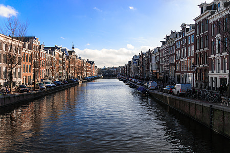 Amsterdam, canal, Países Baixos, navegação interior