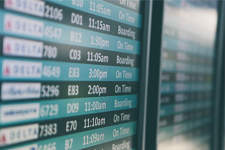 экран, показаны, интернат, раз, Аэропорт, путешествия, Рейсы