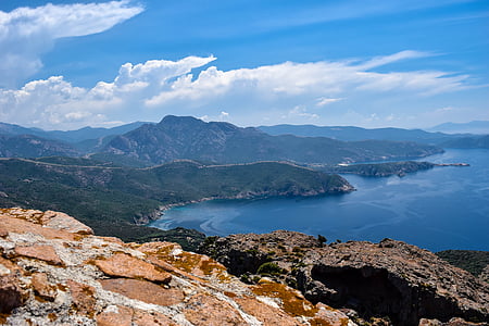 Corsica, montagne, Majestic, che impone, Mediterraneo, scogliera, Francia