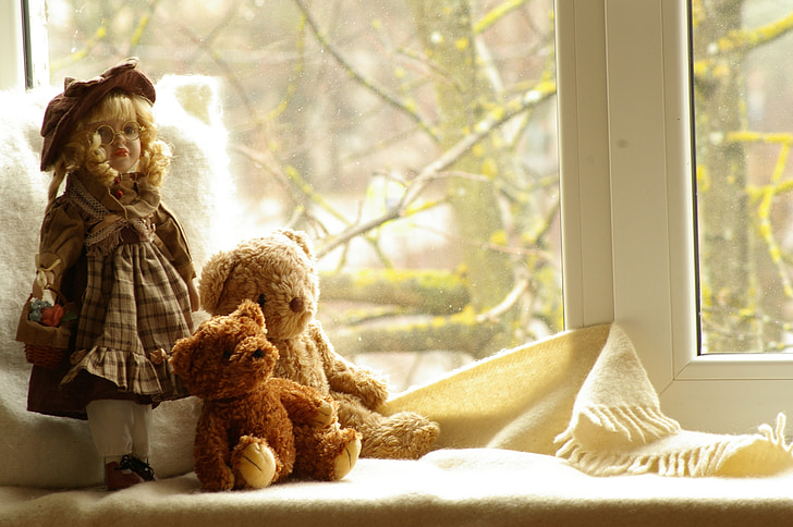 hračky, medvěd, dětství, Teddy, Milé