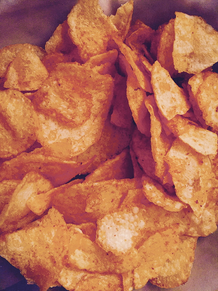 chips, crisps, food, snack, unhealthy, fried, french Fries