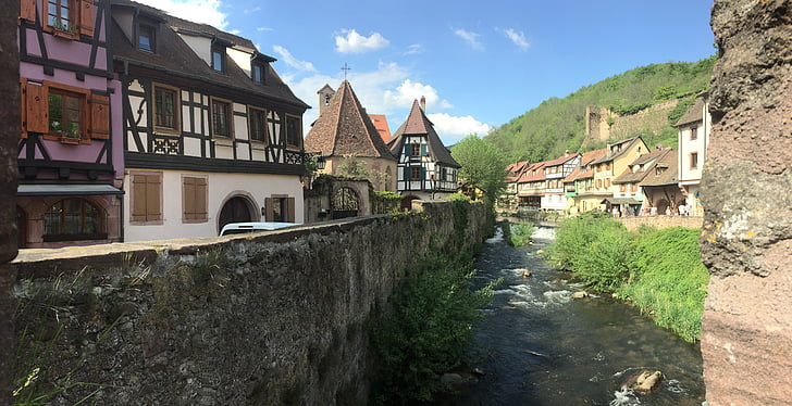 Alsace, City, Strasbourg, Se, floden, syg
