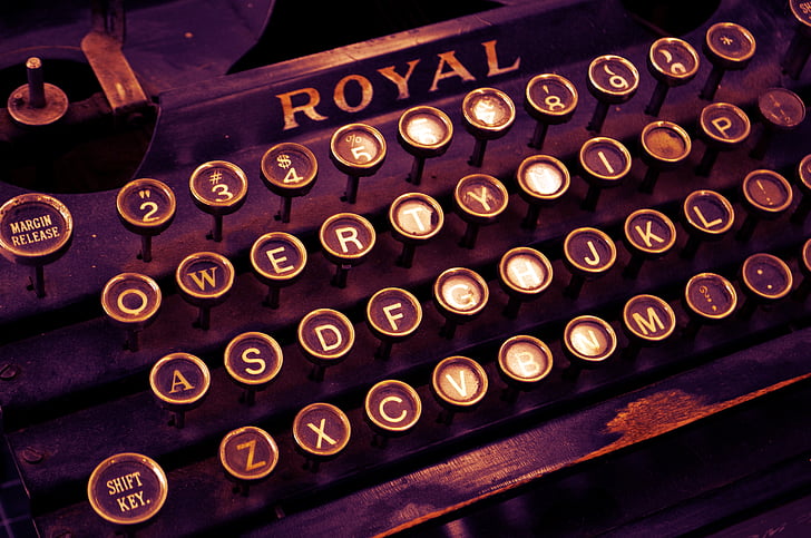 Vintage, písací stroj, písať, New york, listy, Kníhtlač, atrament