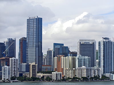 Miami, downtown miami, immeubles de grande hauteur, paysage urbain, ville, Floride, é.-u.
