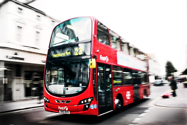 Lontoo, bussi, punainen, Kaupungit, Britannian, Euroopan, pääoman
