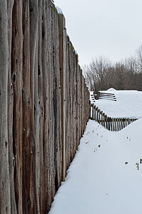 houten muur, Fort george, Niagara, militaire, historische, het platform