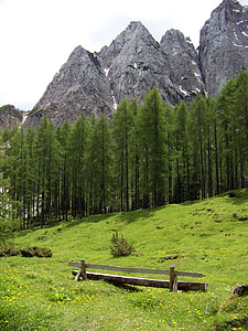 lost places, wooden bench, alpine hiking, karawanken, trekking, jumbo, haunting
