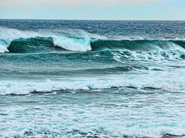 sea, ocean, waves, wind, foam