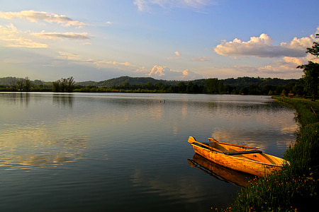 Boot, See, Fisch, Wasser, Landschaft, Rest, Stille