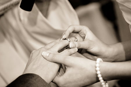 pernikahan, cincin kawin, tangan manusia, orang-orang, Perempuan, Pengantin