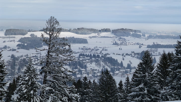 Allgäu, Nesselwang, alpské ukázal, Zimní, sníh, backcountry lyžování, pohled