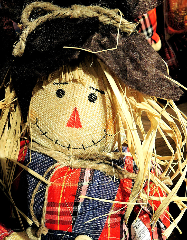 thanksgiving, harvest doll, straw hair, fabric, colorful, holiday