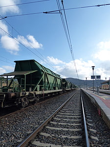 ferrocarril de, bienes Comboy, tren de carga, tren, a través de, carriles de, transporte