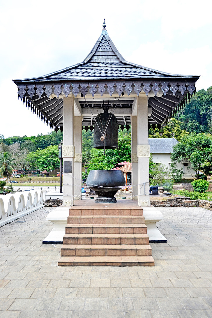 temple, bell, sound, big bell, giant bell, wood, roof