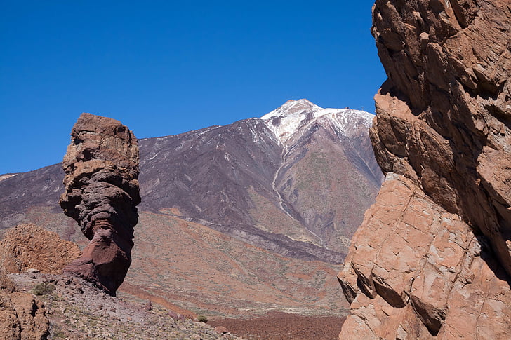 Roca, los roques, Roque cinchado, Teide, cel, blau, Torres rocoses