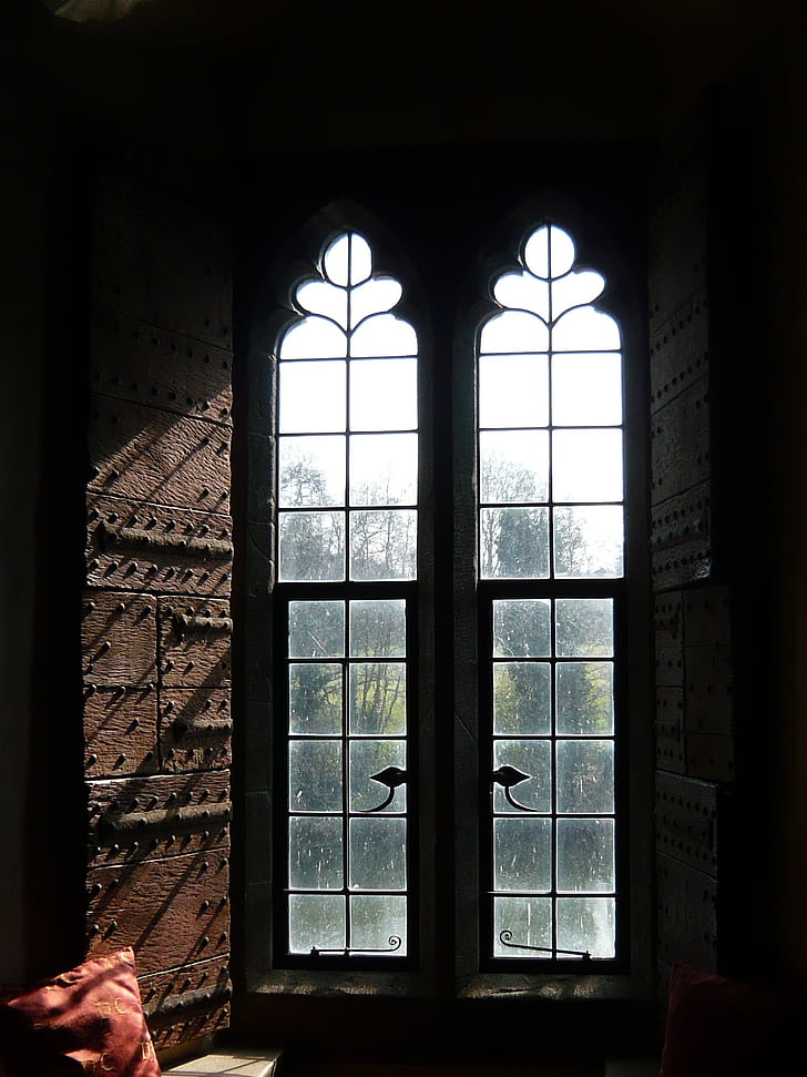 cửa sổ, Lit, lâu đài, kiến trúc
