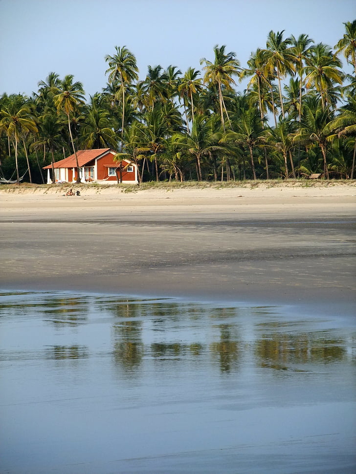 Goa, Beach, ház, tenger, kék, Sky, homok