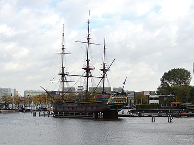 Amsterdam, bateau, WA, vody, Holandsko
