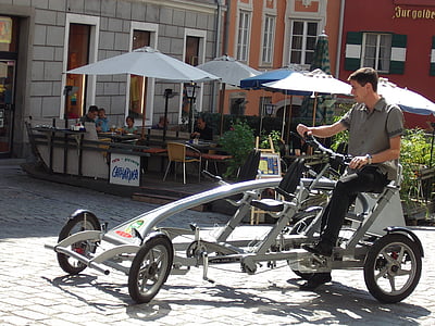 bicicleta, Austria, personas, calle, editorial