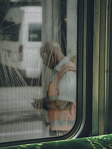 tren, finestra, persones, home, viatges