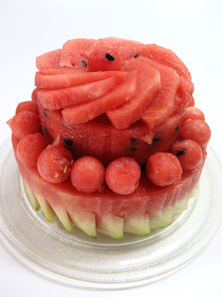 Vandmelon, kage, sommer, fødselsdag, frugt, mad, Suites