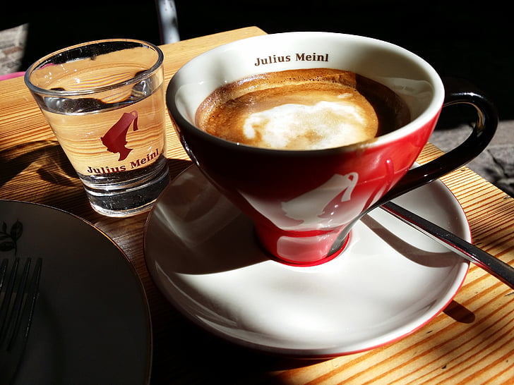 kaffe, Cup, cappuccino, kaffekopp, kafé