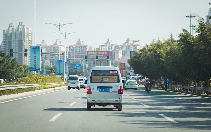 autoestrada, automotivo, cidade, estrada, China, Kaiping
