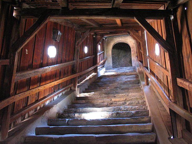 escadas, escadaria, surgimento, Castelo, Wachau, Dürnstein, gradualmente