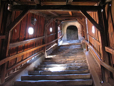 cầu thang, cầu thang, nổi lên, lâu đài, Wachau, Dürnstein, dần dần