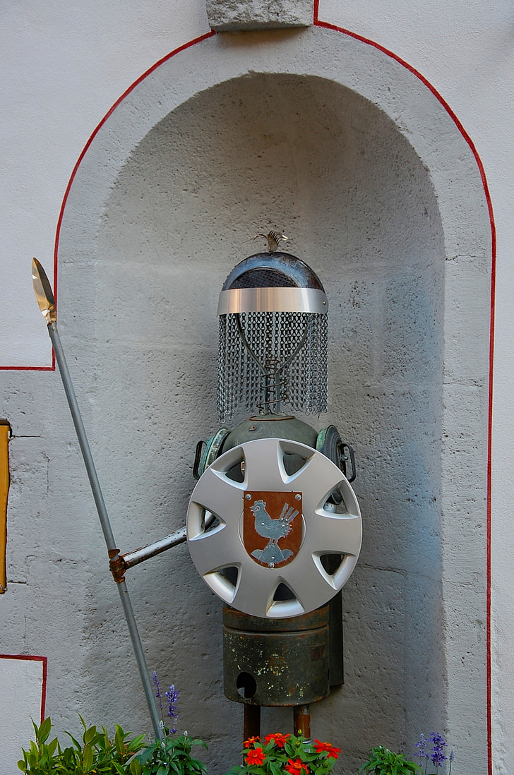 knight, figure, armor, shield, lance
