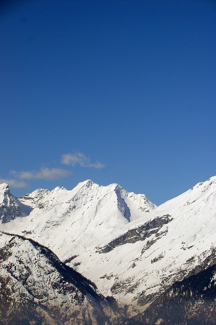 montagnes, alpin, hiver, neige, postkartenmotiv, image de calendrier, dramatique