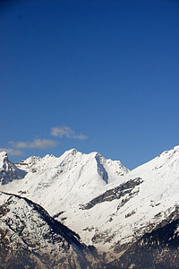 góry, alpejska, zimowe, śnieg, postkartenmotiv, obraz kalendarz, dramatyczne