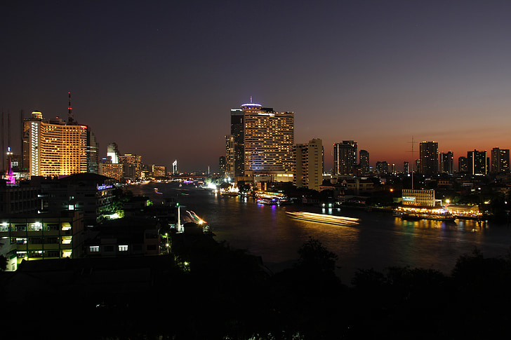 Bangkok, Thajsko, Asie, mrakodrap, budova, město, Architektura