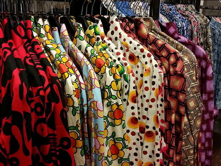 shopping, sommer, anden hånd, farverige, shirt, marked stall, king's arbejde
