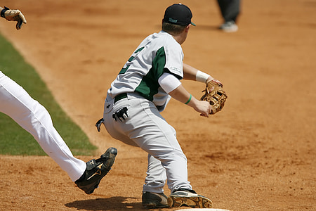 baseball, college, play at first, out at first, first base, competition, hardball