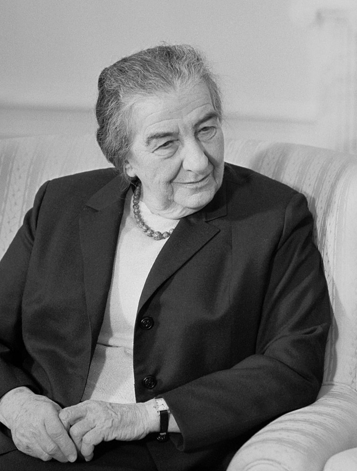 golda meir, female, israeli, prime minister, teacher, kibbutznik, politician