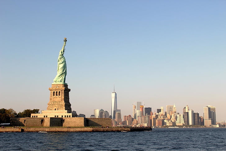 New Yorkissa, Manhattan, Skyline, Dom, Liberty, New Yorkissa, Yhdysvallat