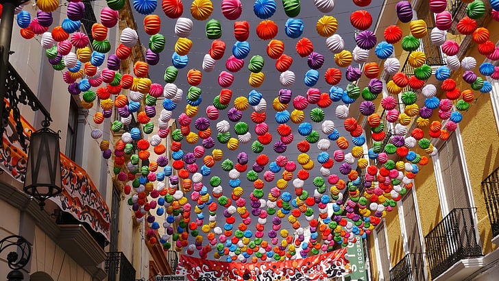 ronda, andaluzia, festival, lantern, multi Colored, cultures